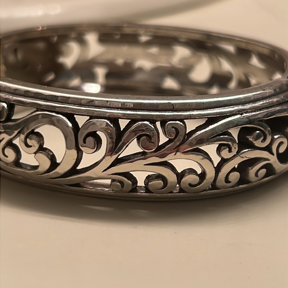 Brighton Silver Tone Hinged Bracelet - Picture 2 of 4